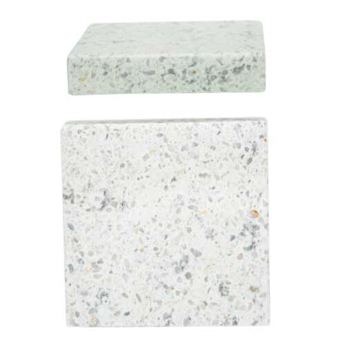 Musterstück Treppenstufe Agglo-Marmor White Iceberg