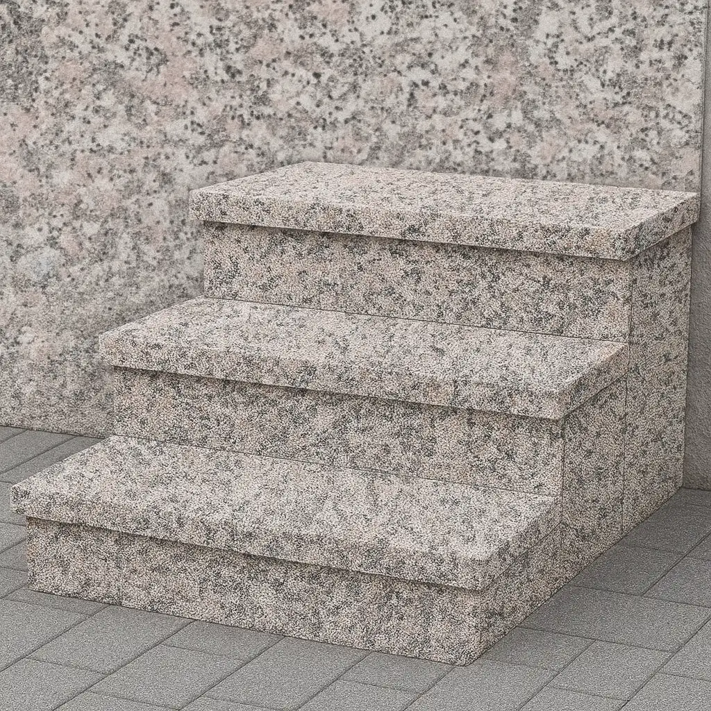 Außentreppe mit Stufen aus Granit Rosa Beta