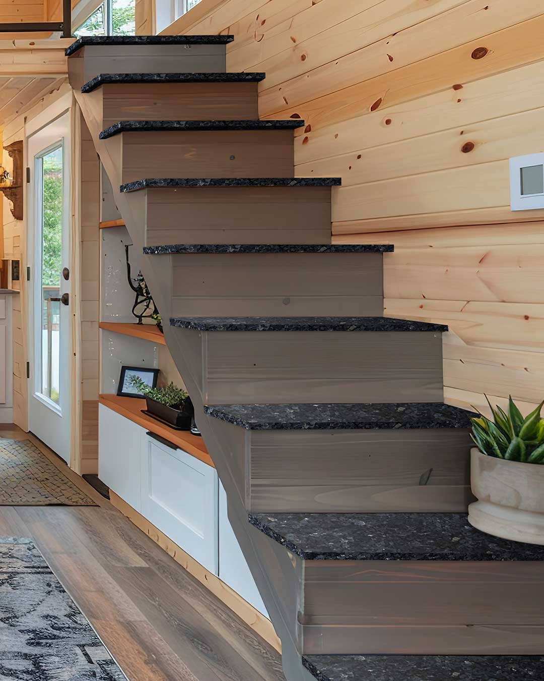 Treppe mit Stufen aus Granit Labrador Blue Pearl GT