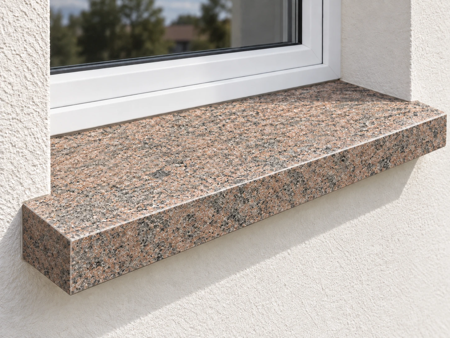 Außenfensterbank aus Granit Multicolor geflammt