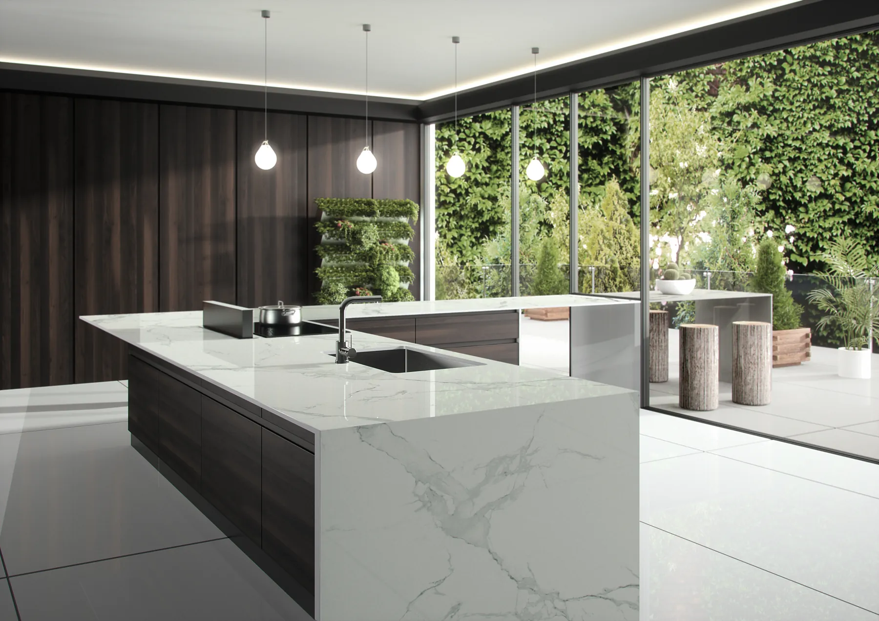 Küche mit Arbeitsplatte aus Dekton Natura