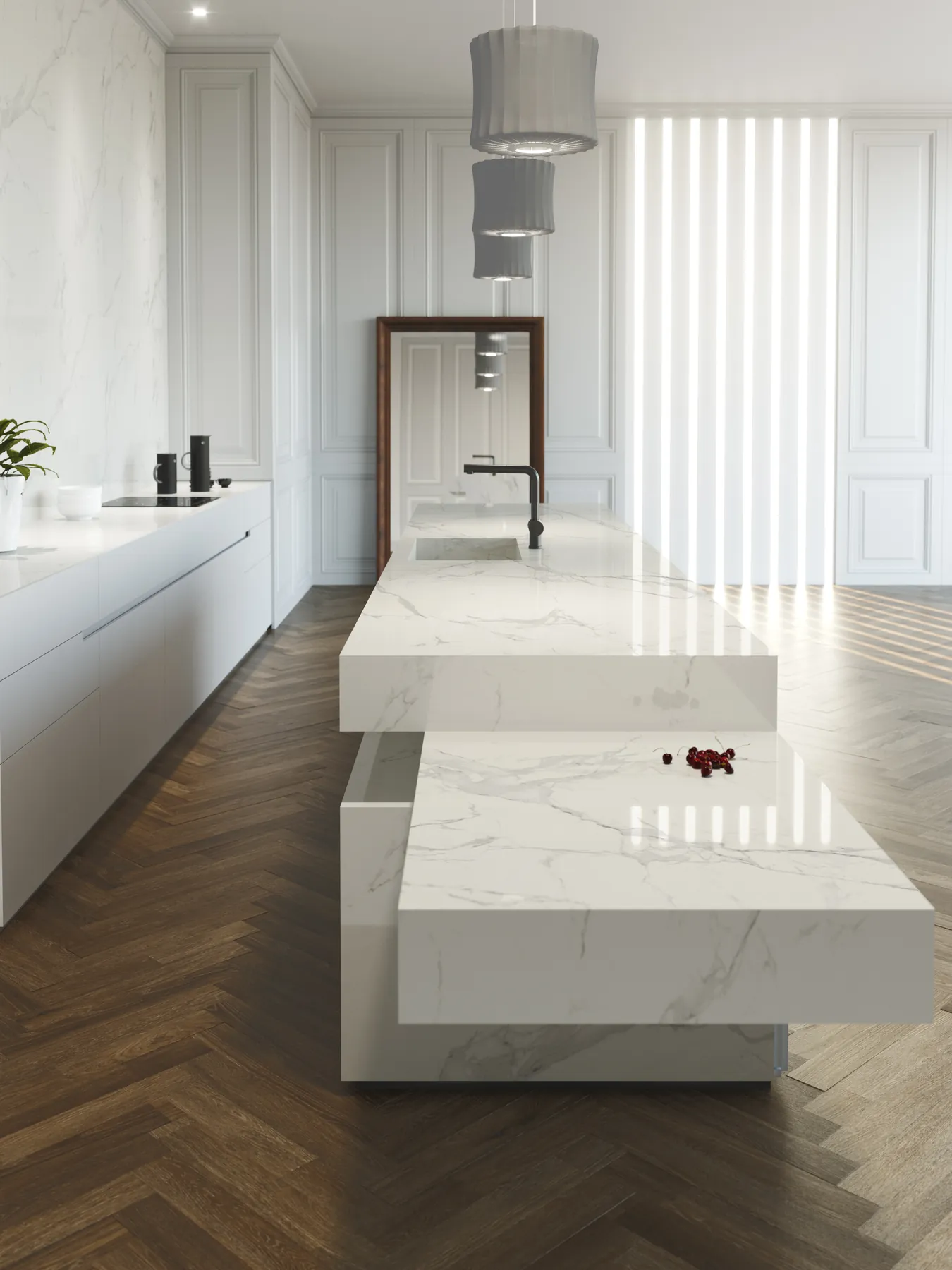 Küche mit Arbeitsplatte aus Dekton Natura