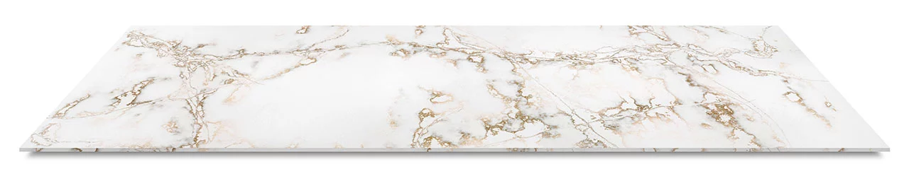 Compac Ice Gold, Platte Quarzkomposit, hell mit goldenen Adern