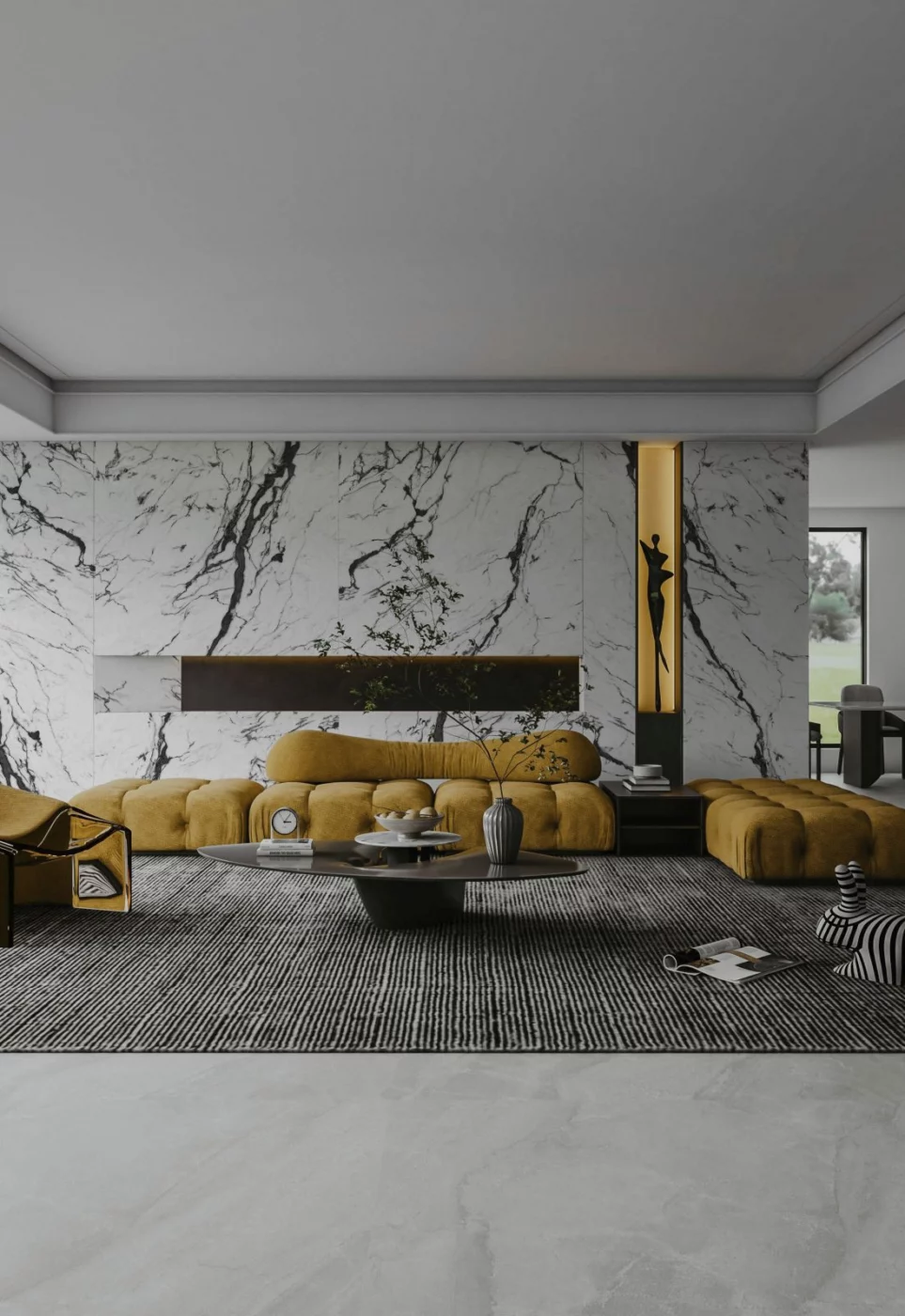 Neolith San Simone, Anwendungsbeispiel mit Keramik warme Farben